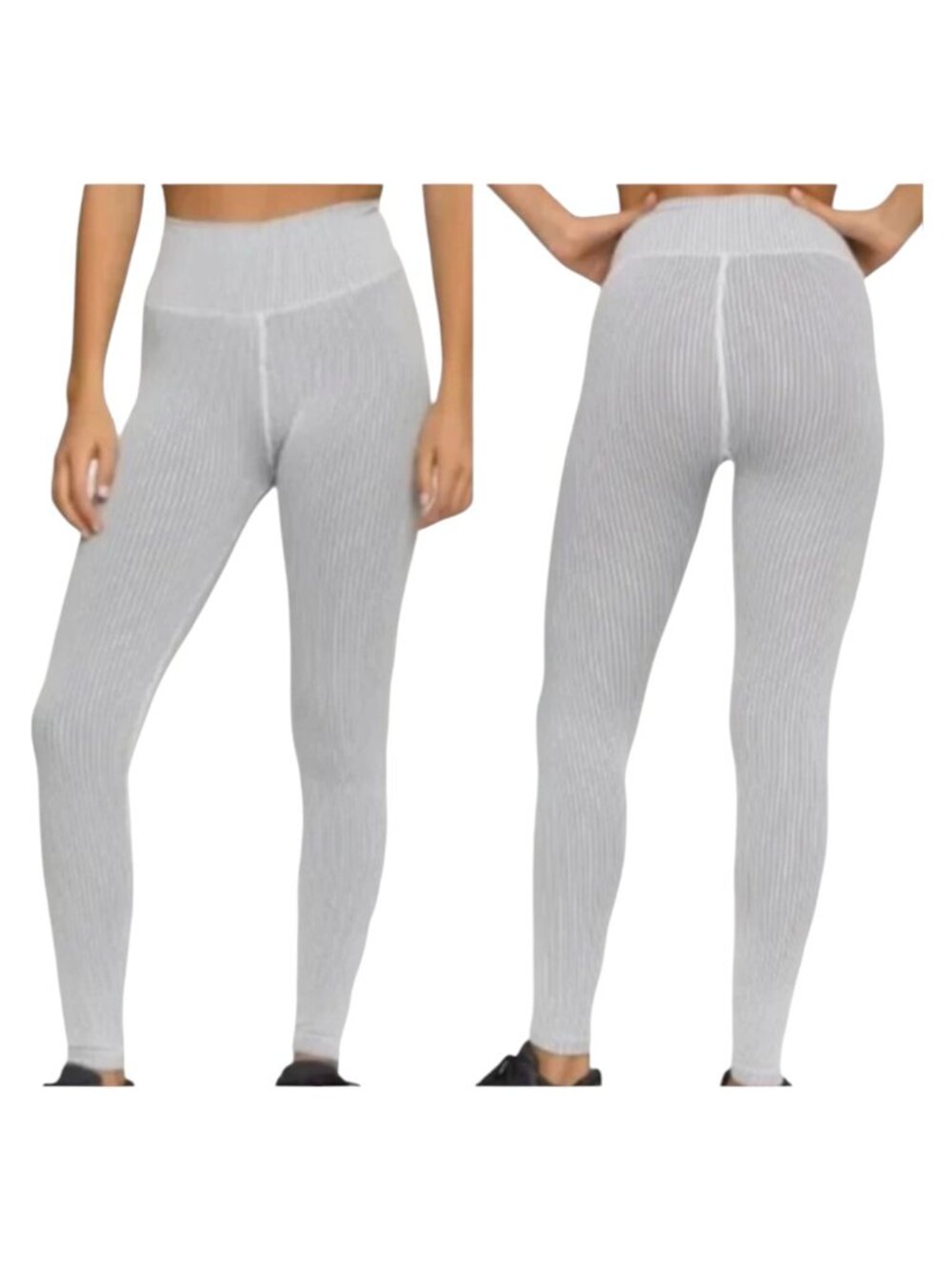 Good American High Rise Leggings Women XL Gray White NWT Athleisure Activewear